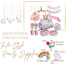 Load image into Gallery viewer, Combo Unicorn Theme Birthday Party - 8 People Setting + Free Gifts
