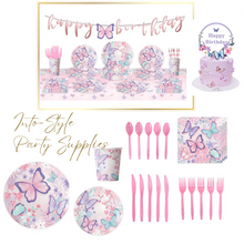 Load image into Gallery viewer, Butterfly Theme Birthday Party - 10 People Setting + Free Gifts
