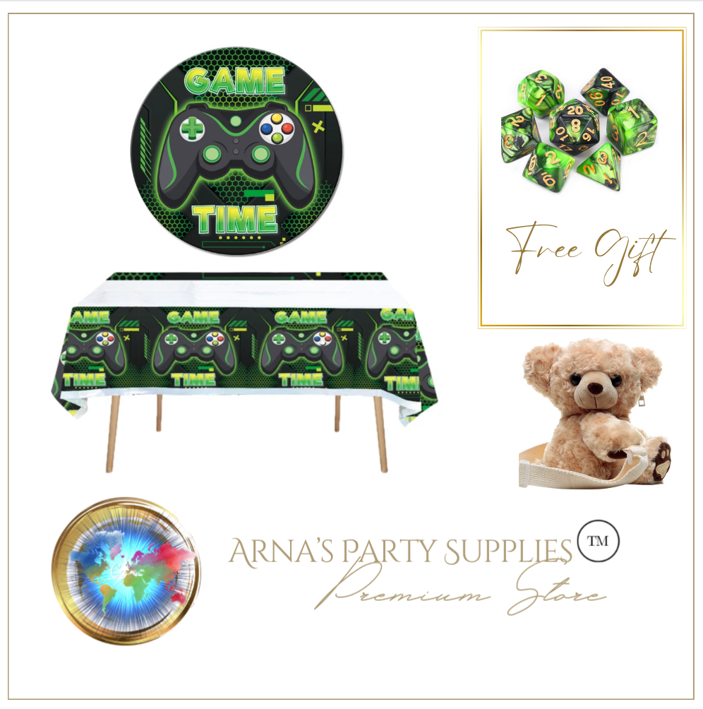 Gaming Theme Birthday Party - 10 People Setting + Free Gifts