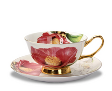 Load image into Gallery viewer, &quot;Arna&quot; Collection - Rose Ceramic Cup &amp; Saucer Set - 2 Piece (2 Designs)
