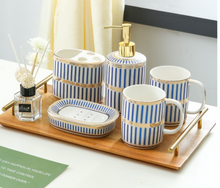 Load image into Gallery viewer, &quot;Crushia&quot; Gold plated Bathroom Set - 5 piece - (3 Designs)
