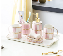 Load image into Gallery viewer, &quot;Crushia&quot; Gold plated Bathroom Set - 5 piece - (3 Designs)
