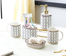 Load image into Gallery viewer, &quot;Crushia&quot; Gold plated Bathroom Set - 5 piece - (3 Designs)
