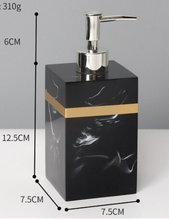 Load image into Gallery viewer, Black &amp; Gold Bathroom Set - 7 piece   (Resin - Top Quality)

