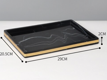 Load image into Gallery viewer, Black &amp; Gold Bathroom Set - 7 piece   (Resin - Top Quality)
