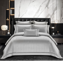 Load image into Gallery viewer, &quot;Arna Lisa&quot; Collection - Luxury Silk Cotton Jacquard Delicate Bedding Set Shining Duvet Cover Sets - Queen - 7 Piece
