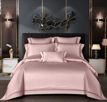 Load image into Gallery viewer, &quot;Arna Lisa&quot; Collection - Luxury Silk Cotton Jacquard Delicate Bedding Set Shining Duvet Cover Sets - Queen - 7 Piece
