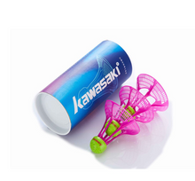 Load image into Gallery viewer, Badminton - Air Shuttle 3 Pieces Kawasaki Air Shuttle Badminton Plastic Nylon Ball for Training
