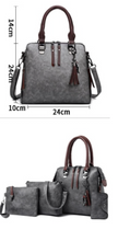 Load image into Gallery viewer, &quot;Legend Collection&quot; Women Handbags and Purse 4pcs Bag Set Female Shoulder Crossbody Bag Solid Color Soft Bag Wallet Handbag Cat Tassels Bags (SPECIAL)
