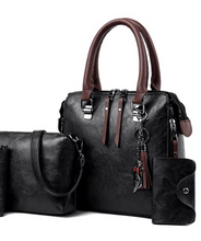 Load image into Gallery viewer, &quot;Legend Collection&quot; Women Handbags and Purse 4pcs Bag Set Female Shoulder Crossbody Bag Solid Color Soft Bag Wallet Handbag Cat Tassels Bags (SPECIAL)
