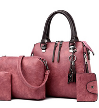Load image into Gallery viewer, &quot;Legend Collection&quot; Women Handbags and Purse 4pcs Bag Set Female Shoulder Crossbody Bag Solid Color Soft Bag Wallet Handbag Cat Tassels Bags (SPECIAL)
