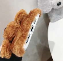 Load image into Gallery viewer, Dog Phone Case -  iPhone -3D Teddy Dog Ears Plush Hair Case For iPhone 12 Pro Max SE 2020 11 Pro XR X 10 6 6s 7 8 Plus XR XS Max
