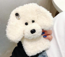 Load image into Gallery viewer, Dog Phone Case -  iPhone -3D Teddy Dog Ears Plush Hair Case For iPhone 12 Pro Max SE 2020 11 Pro XR X 10 6 6s 7 8 Plus XR XS Max
