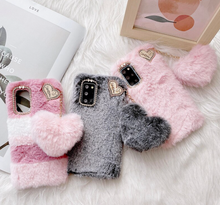 Load image into Gallery viewer, Children Phone Cover - Samsung - Love Heart Pendant Rabbit Furry Case For Samsung S21 Note 20 Ultra 10 + 9 8 S20 FE S10 S9 S8 Plus A71 A51
