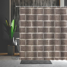 Load image into Gallery viewer, Stone Brick Shower/Bath Curtain Old-Fashioned Brick Wall Feet Pattern Cobblestone Decoration Bathtub Decoration Multiple Size
