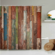 Load image into Gallery viewer, Retro Rustic Wooden Pattern Shower/Bath Curtain Design Bathroom Bathtub Decoration Waterproof Polyester Curtains
