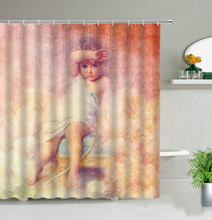 Load image into Gallery viewer, Shower/Bath Curtain Range - Angels in Heaven Set Polyester Fabric Machine Washable Printed Background
