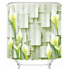 Load image into Gallery viewer, Customized Beautiful 3D White Flower Butterfly Pattern Shower/Bath Curtain
