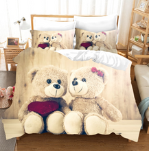 Load image into Gallery viewer, 3D Teddy Bear Bedding Set 3 Pcs Duvet Cover &amp; Pillowcase(s)
