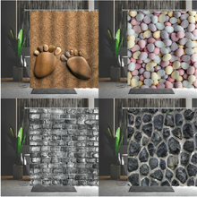 Load image into Gallery viewer, Stone Brick Shower/Bath Curtain Old-Fashioned Brick Wall Feet Pattern Cobblestone Decoration Bathtub Decoration Multiple Size
