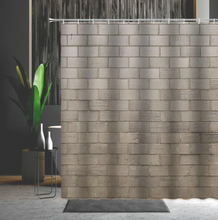 Load image into Gallery viewer, Stone Brick Shower/Bath Curtain Old-Fashioned Brick Wall Feet Pattern Cobblestone Decoration Bathtub Decoration Multiple Size

