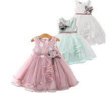 Load image into Gallery viewer, &quot;Arna&quot; Royal Gown Collection - Little Girl Flower Party Lace Tutu Dress Baby Kids Sleevess Dresses Clothes Summer Children Wedding Birthday
