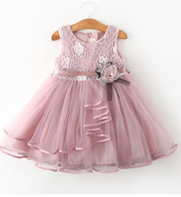 Load image into Gallery viewer, &quot;Arna&quot; Royal Gown Collection - Little Girl Flower Party Lace Tutu Dress Baby Kids Sleevess Dresses Clothes Summer Children Wedding Birthday
