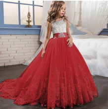 Load image into Gallery viewer, &quot;Arna&quot; Royal Gown Collection - Girls Wedding Evening Party Bridesmaid Long Dress Prom Gown Children Teenager New Year Princess Costume
