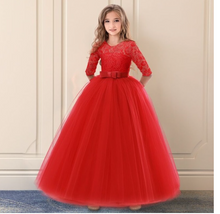 Load image into Gallery viewer, &quot;Arna&quot; Royal Gown Collection - Girls Wedding Evening Party Bridesmaid Long Dress Prom Gown Children Teenager New Year Princess Costume
