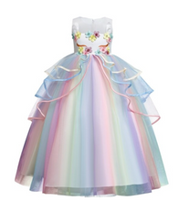Load image into Gallery viewer, &quot;Arna&quot; Royal Gown Collection - Girls Unicorn Summer Dresses Tutu Long
