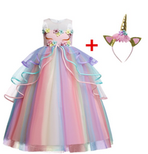 Load image into Gallery viewer, &quot;Arna&quot; Royal Gown Collection - Girls Unicorn Summer Dresses Tutu Long
