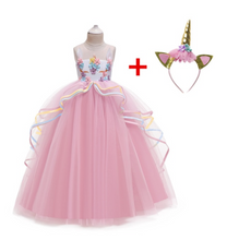 Load image into Gallery viewer, &quot;Arna&quot; Royal Gown Collection - Girls Unicorn Summer Dresses Tutu Long
