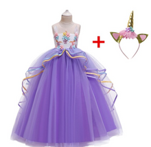 Load image into Gallery viewer, &quot;Arna&quot; Royal Gown Collection - Girls Unicorn Summer Dresses Tutu Long
