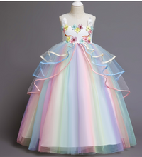 Load image into Gallery viewer, &quot;Arna&quot; Royal Gown Collection - Girls Unicorn Summer Dresses Tutu Long
