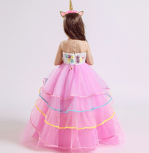 Load image into Gallery viewer, &quot;Arna&quot; Royal Gown Collection - Girls Unicorn Summer Dresses Tutu Long
