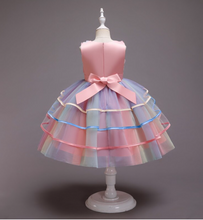 Load image into Gallery viewer, &quot;Arna&quot; Royal Gown Collection - Flower Dresses For Girls Elegant Rainbow Tutu Ball Gown 4-10 Year
