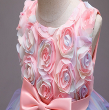 Load image into Gallery viewer, &quot;Arna&quot; Royal Gown Collection - Flower Dresses For Girls Elegant Rainbow Tutu Ball Gown 4-10 Year
