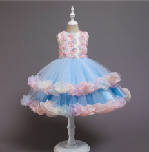 Load image into Gallery viewer, &quot;Arna&quot; Royal Gown Collection - Flower Dresses For Girls Elegant Rainbow Tutu Ball Gown 4-10 Year
