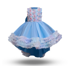 Load image into Gallery viewer, &quot;Arna&quot; Royal Gown Collection - Flower Dresses For Girls Elegant Rainbow Tutu Ball Gown 4-10 Year
