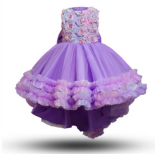 Load image into Gallery viewer, &quot;Arna&quot; Royal Gown Collection - Flower Dresses For Girls Elegant Rainbow Tutu Ball Gown 4-10 Year
