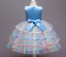 Load image into Gallery viewer, &quot;Arna&quot; Royal Gown Collection - Flower Dresses For Girls Elegant Rainbow Tutu Ball Gown 4-10 Year
