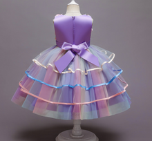 Load image into Gallery viewer, &quot;Arna&quot; Royal Gown Collection - Flower Dresses For Girls Elegant Rainbow Tutu Ball Gown 4-10 Year
