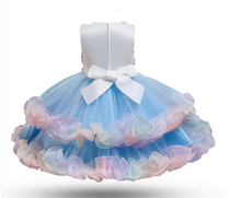 Load image into Gallery viewer, &quot;Arna&quot; Royal Gown Collection - Flower Dresses For Girls Elegant Rainbow Tutu Ball Gown 4-10 Year
