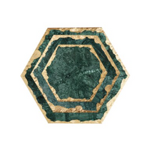 Load image into Gallery viewer, &quot;Arna Lisa&quot; 3 Piece Plate Set - Natural Marble Plates Creativity Gold Inlay Display Trays
