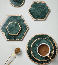Load image into Gallery viewer, &quot;Arna Lisa&quot; 3 Piece Plate Set - Natural Marble Plates Creativity Gold Inlay Display Trays
