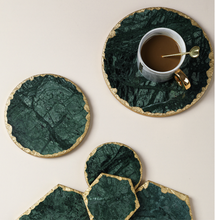 Load image into Gallery viewer, &quot;Arna Lisa&quot; 3 Piece Plate Set - Natural Marble Plates Creativity Gold Inlay Display Trays
