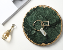 Load image into Gallery viewer, &quot;Arna Lisa&quot; 3 Piece Plate Set - Natural Marble Plates Creativity Gold Inlay Display Trays
