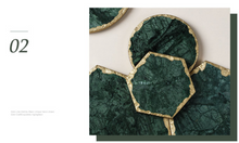 Load image into Gallery viewer, &quot;Arna Lisa&quot; 3 Piece Plate Set - Natural Marble Plates Creativity Gold Inlay Display Trays
