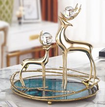 Load image into Gallery viewer, &quot;Arna Lisa&quot; Royal Collection - Luxury Unique Design - Gold Glass Trays Decorative Creative Bird Frame
