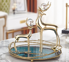 Load image into Gallery viewer, &quot;Arna Lisa&quot; Royal Collection - Luxury Unique Design - Gold Glass Trays Decorative Creative Bird Frame
